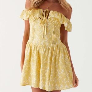 Tarryn Mini dress Yellow Floral Off-Shoulder Dress